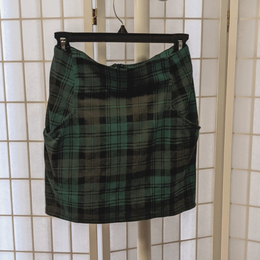 Paper Crane Warm Plaid Mini Skirt